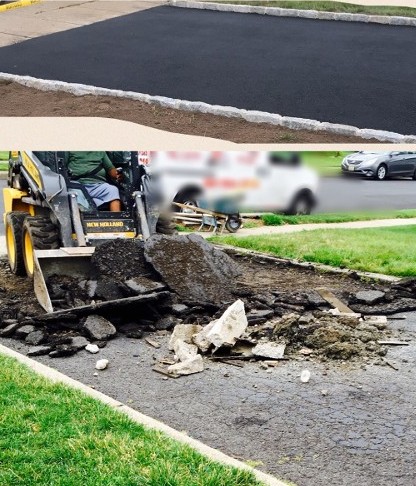 Newly Paved and Mid Construction Driveway